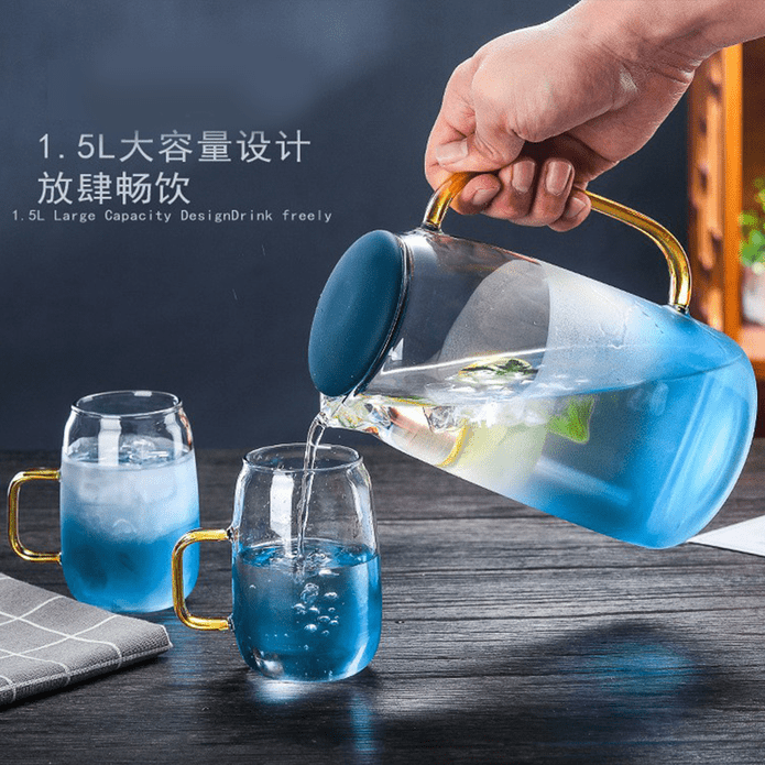 耐高溫大容量玻璃水壺 玻璃杯 耐高溫大容量 可明火加熱 透明簡約 多款組合任選