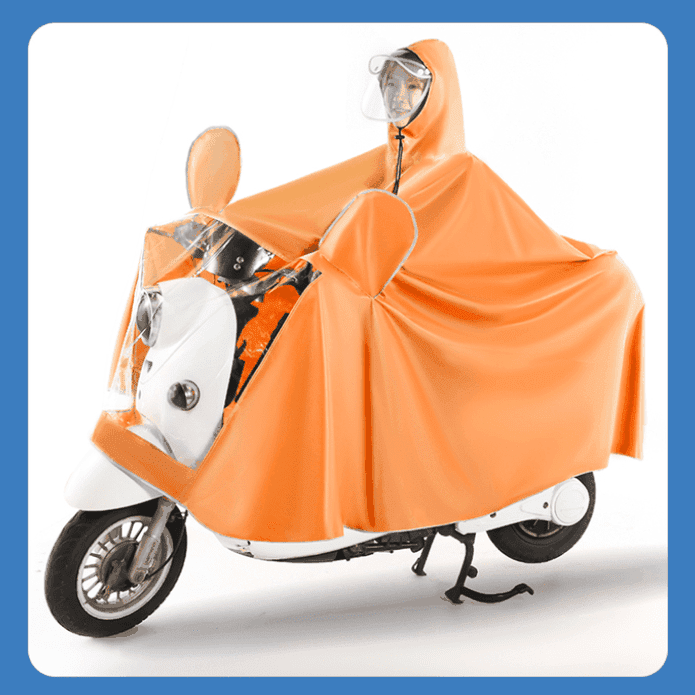 莫蘭迪色可拆雙帽簷機車雨衣 加大款7XL 斗篷雨衣 騎行雨衣(單人-罩鏡款)