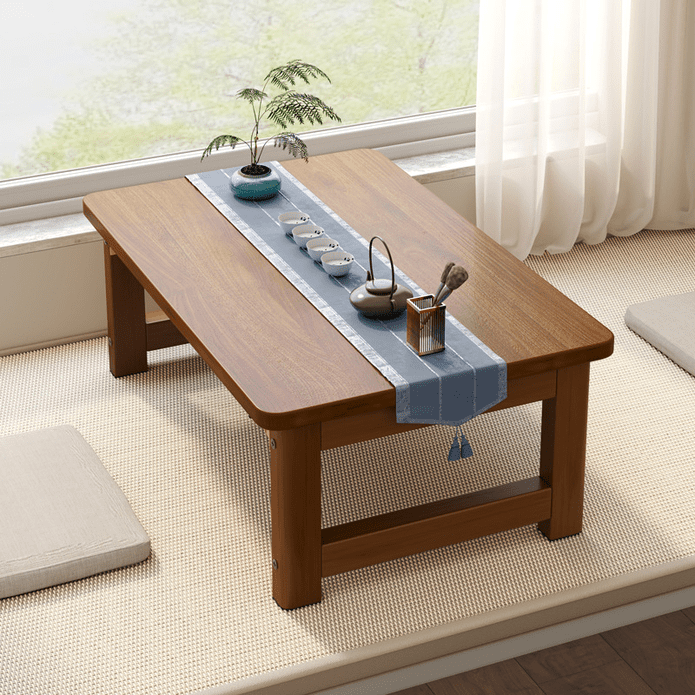 【蔓斯菲爾】胡桃色簡約現代臥室小矮桌 可折疊飄窗茶几