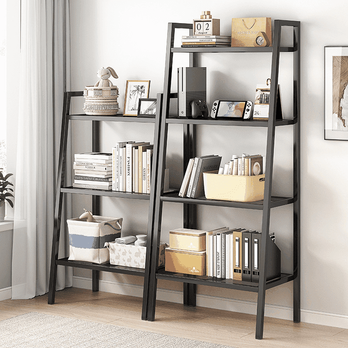 【蔓斯菲爾】鐵藝簡易落地梯形置物架 辦公室展示書架