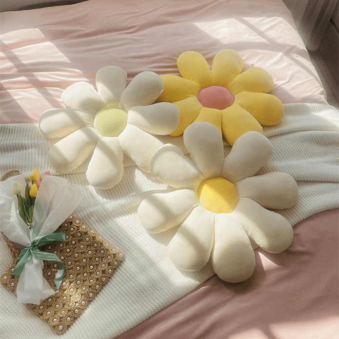 小雛菊花瓣抱枕 花朵沙發坐墊