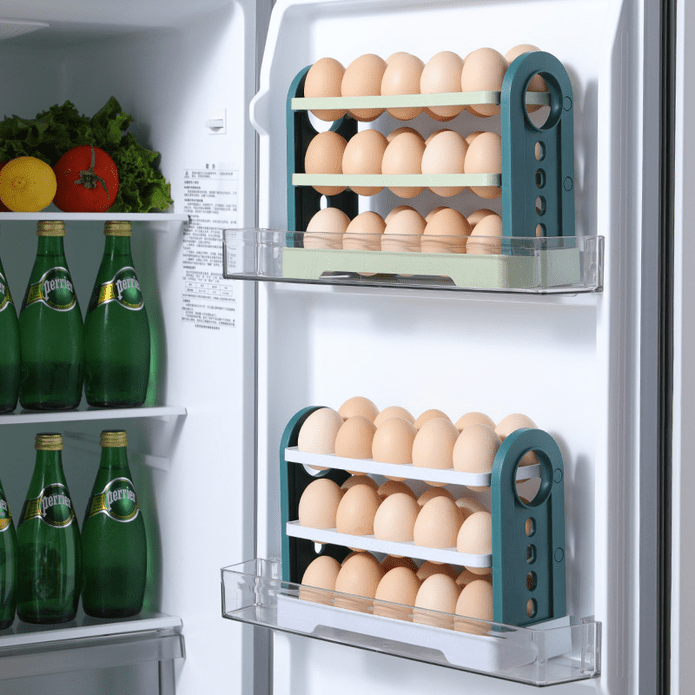【樂樂米】冰箱側門立式雞蛋收納架 加深凹槽雞蛋架