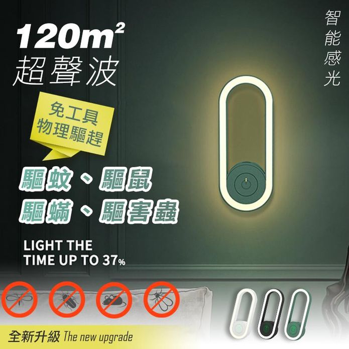 【Reddot 紅點生活】超聲波光感變頻驅鼠驅蚊器(超聲波 物理驅蚊)