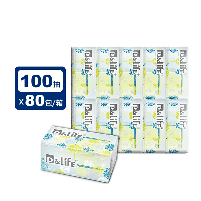 【P&LIFE】超柔抽取衛生紙(100抽x8串x10包/箱)