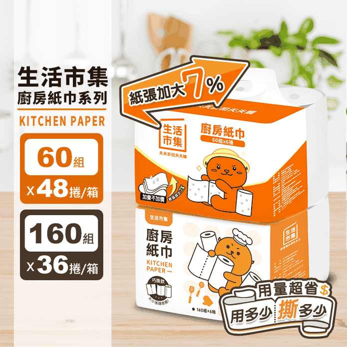 【生活市集】廚房紙巾/巧撕捲筒式廚房紙巾 紙巾 擦手紙