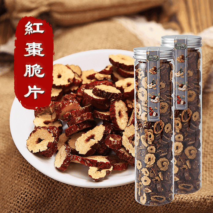 【棗糕職人】100%無新增紅棗脆片 輕巧罐130g／重量包500g 可即食 沖泡