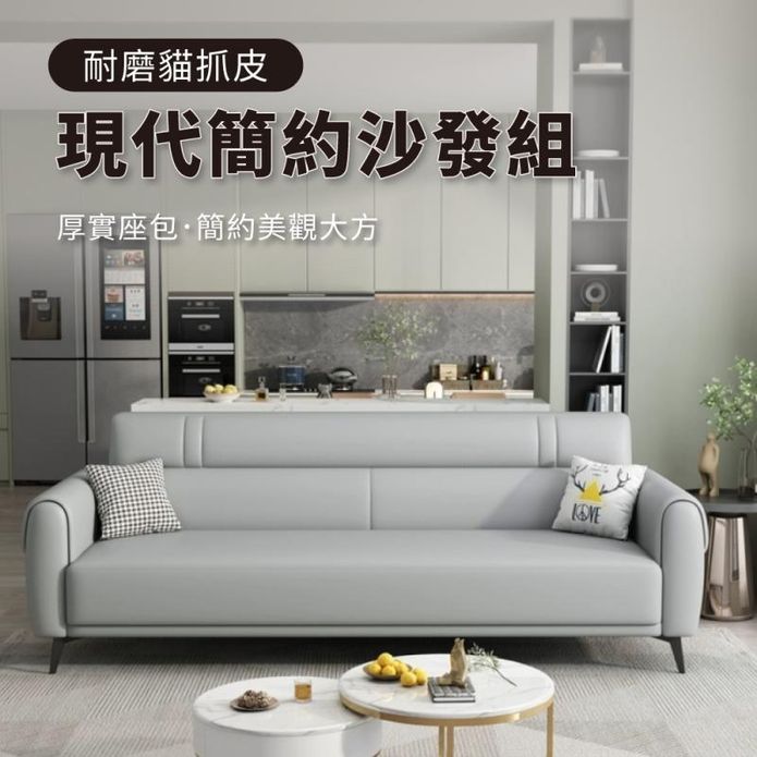 簡約厚實耐磨貓抓皮沙發 單人沙發 雙人沙發 三人沙發 三色任選