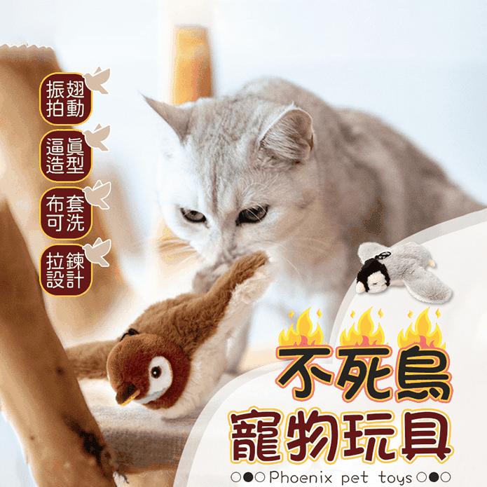 不死鳥模擬寵物玩具 逗貓玩具 可動玩具
