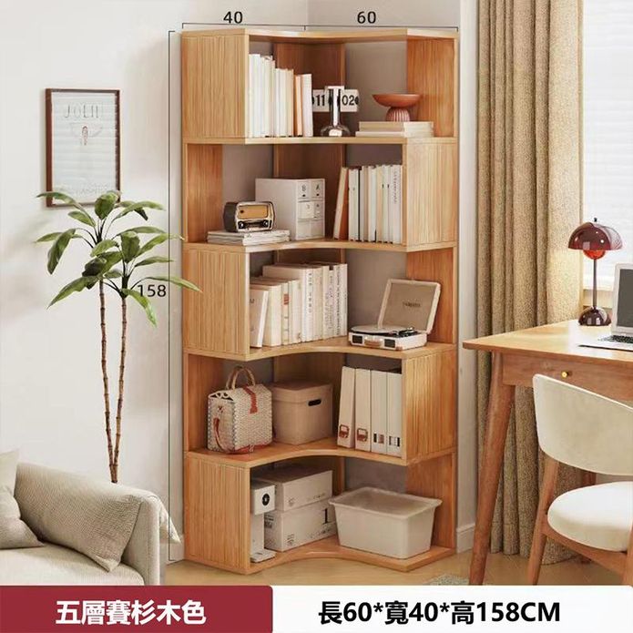 【E家工廠】轉角書架五層置物收納櫃 角櫃 書櫃 儲物櫃 展示櫃 320-SY