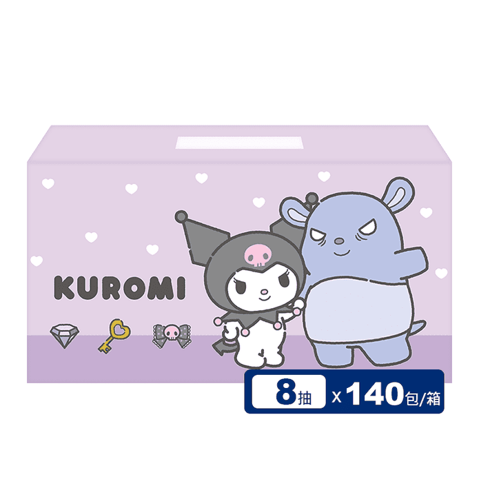 【酷洛米Kuromi】 麻將紙手帕 8抽x140包/盒
