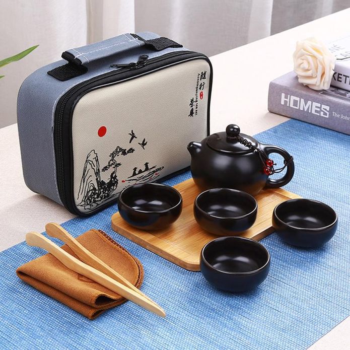 黑定西施壺四杯隨行茶具套裝