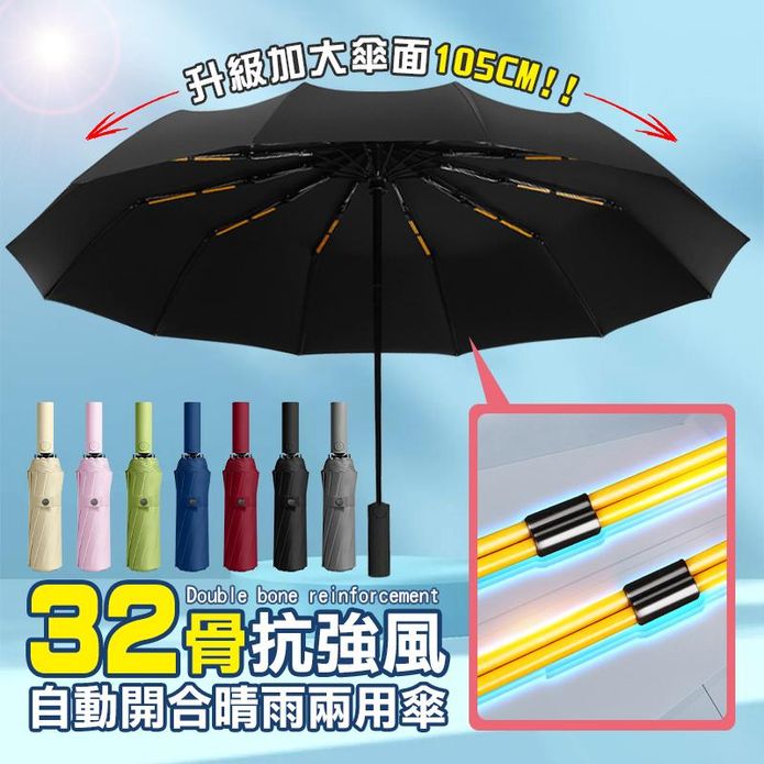 32骨強韌級抗風雨自動開合晴雨傘