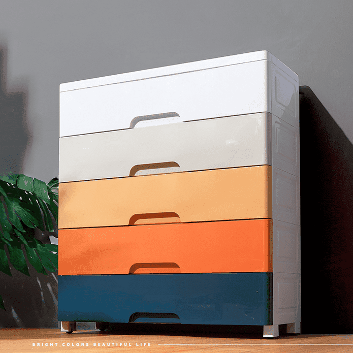 【Mr.box】64大面寬-時尚5層抽屜收納櫃-附輪