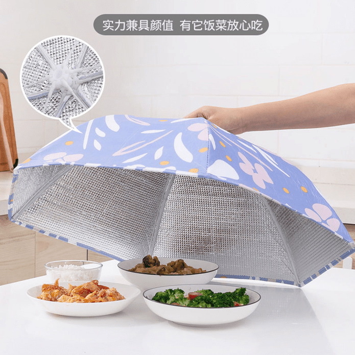 文青風可折疊防塵玻璃超保溫菜罩 防蒼蠅菜罩