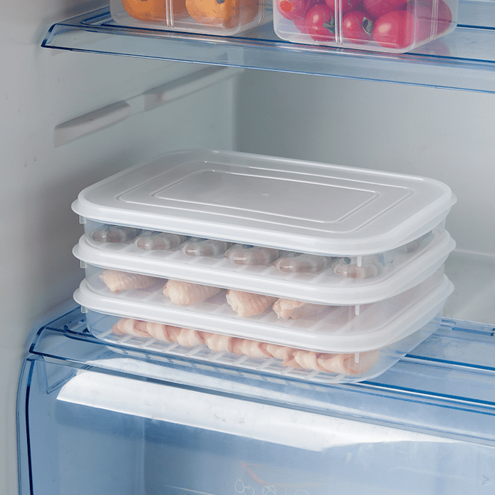 透明PE軟蓋可疊加海鮮冷凍保鮮盒 冰箱生鮮收納盒