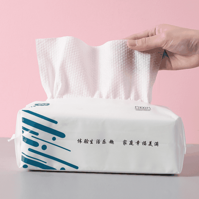 乾濕兩用抽取式純棉加厚洗臉巾 一次性卸妝巾 (100抽／包)