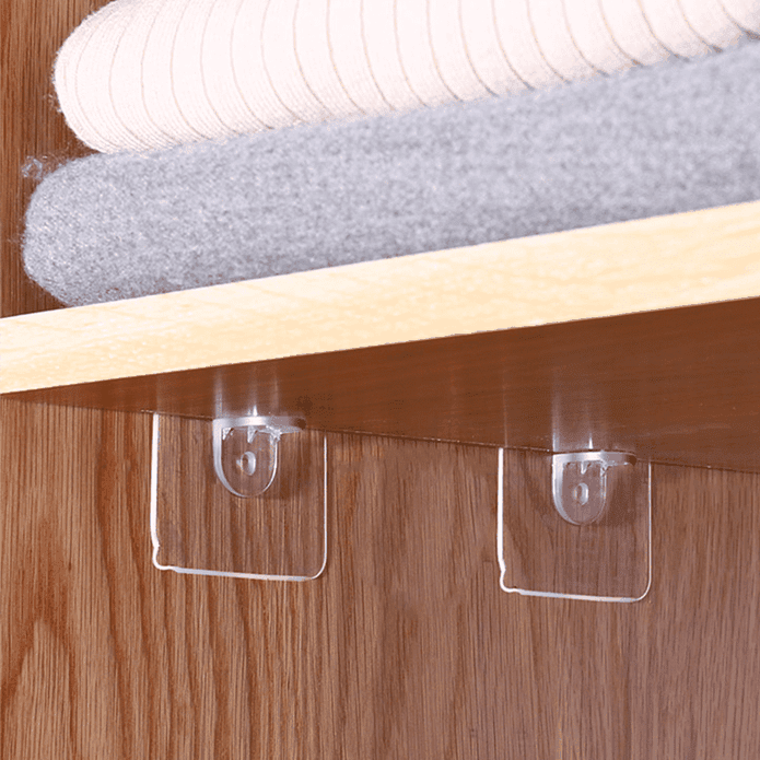 無痕透明免釘隔板貼 衣櫃分層隔板支架 (4入／組)