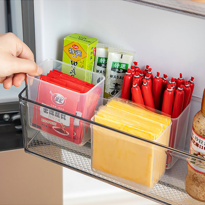 透明冰箱側門收納盒 小物分類整理盒 (4入／組)