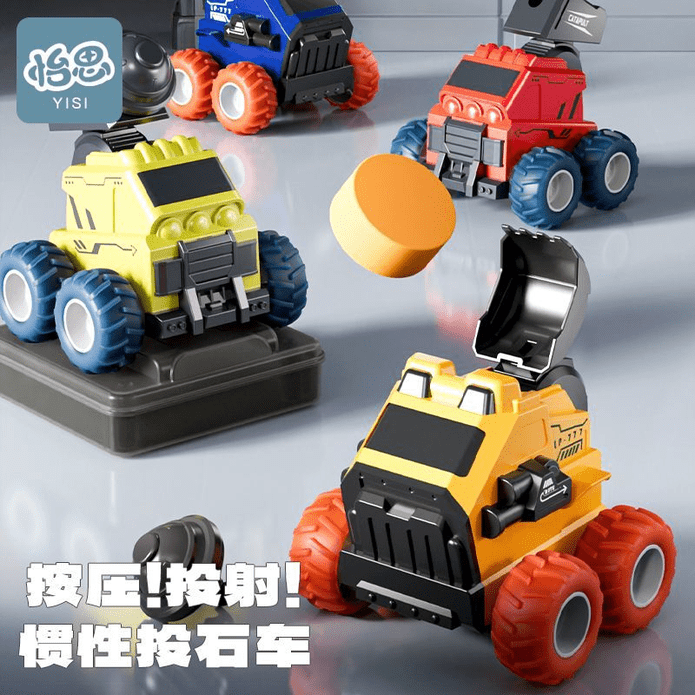 兒童按壓投擲越野造型玩具車 兩款兩色任選