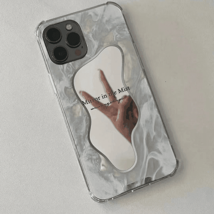 壓克力材質煙霧瀰漫鏡面手機殼 適用iPhone6-13系列