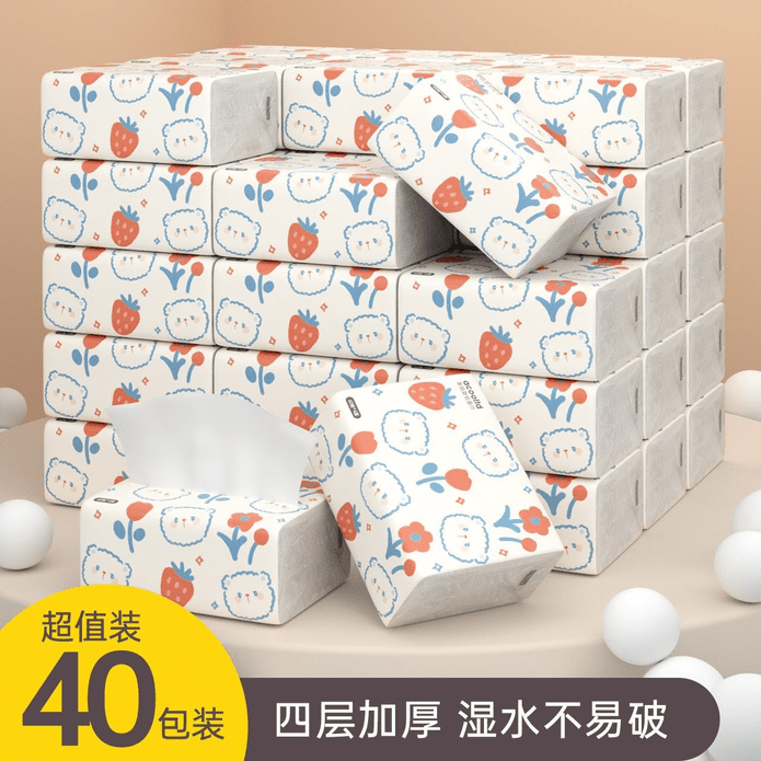 【acooltd】貓家族加厚柔韌四層抽取式衛生紙(57抽／包) 兩款任選