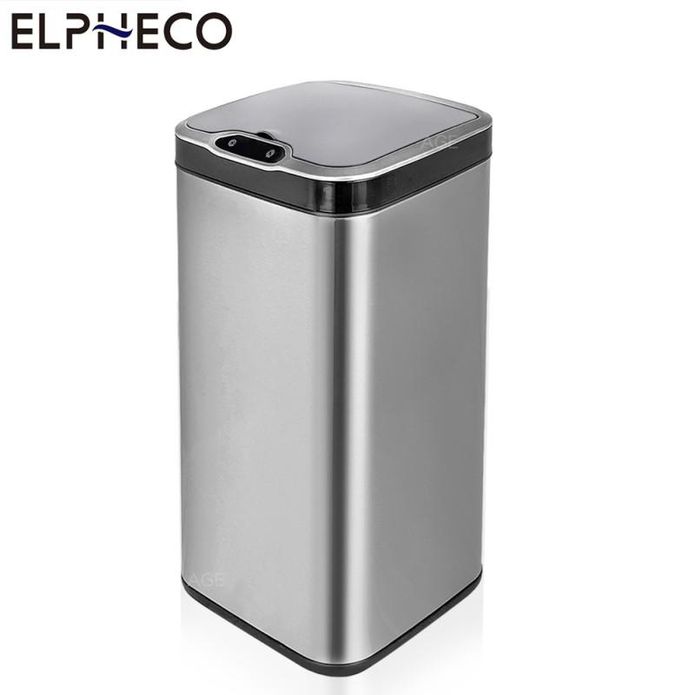 【美國 ELPHECO】 不鏽鋼除臭感應垃圾桶-臭氧殺菌 30L 銀色