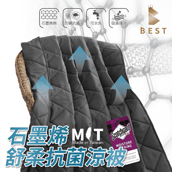【BEST】臺灣製造石墨烯吸濕排汗涼被 鋪棉涼被 涼感被