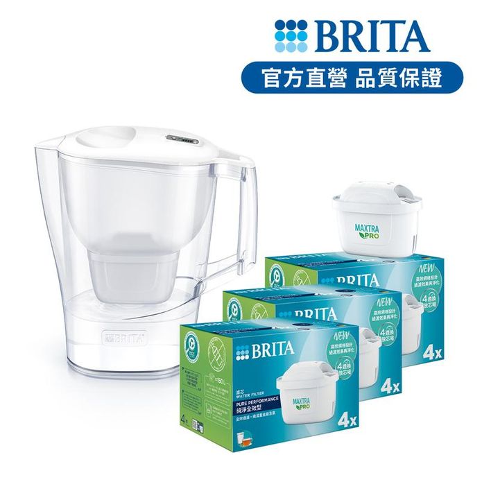 【brita】mxpro 去水垢濾芯12入+aluna愛奴娜3.5l(共13芯)