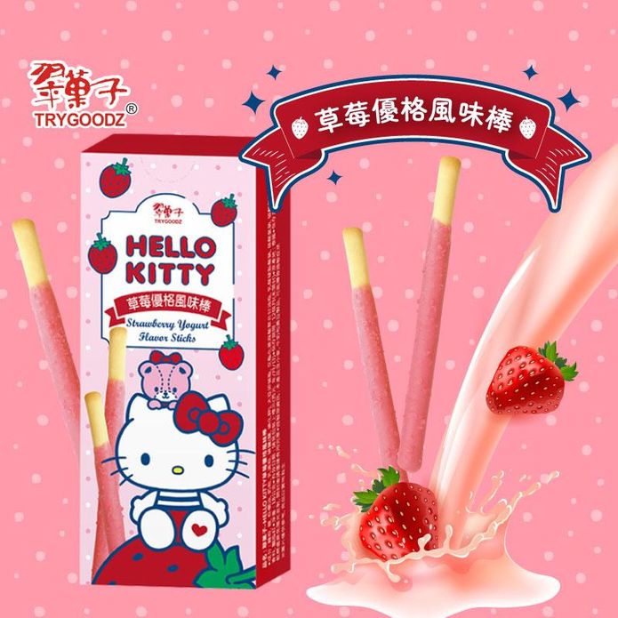 【翠菓子】Hello Kitty草莓優格風味棒(12盒/袋) 草莓季聯名新品
