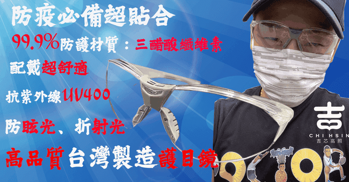 台製防飛沫超貼合護目鏡