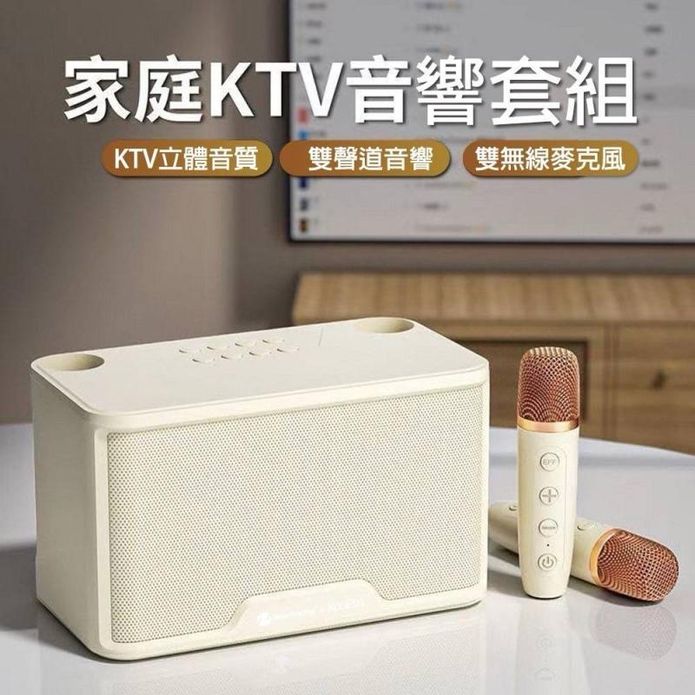 【KooPin】雙人對唱行動KTV 附收納袋 卡拉OK 雙聲道音響 無線麥克風