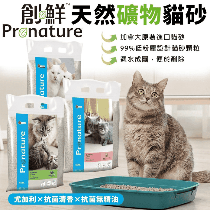 【Pronature 創鮮】天然礦物貓砂12kg(尤加利/清香/無精油)