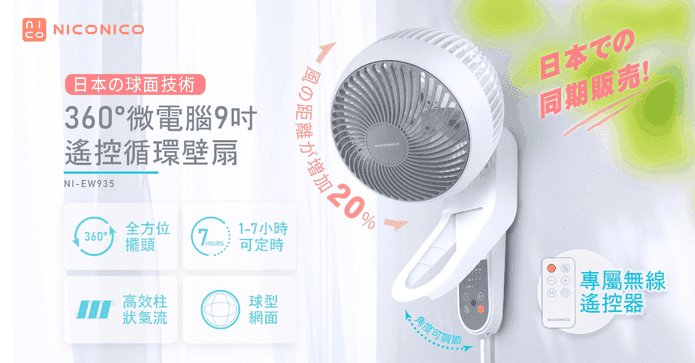NICONICO遙控循環壁扇