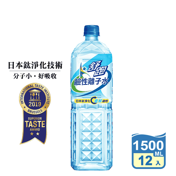 【舒跑】鹼性離子水1500ml(12瓶/箱) 飲用水 小分子水 礦泉水