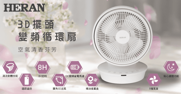 禾聯3D擺頭DC變頻循環扇
