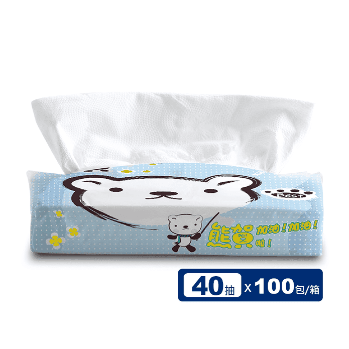 【熊賀】超柔加大版輕巧包抽取式衛生紙40抽(100包/60包)