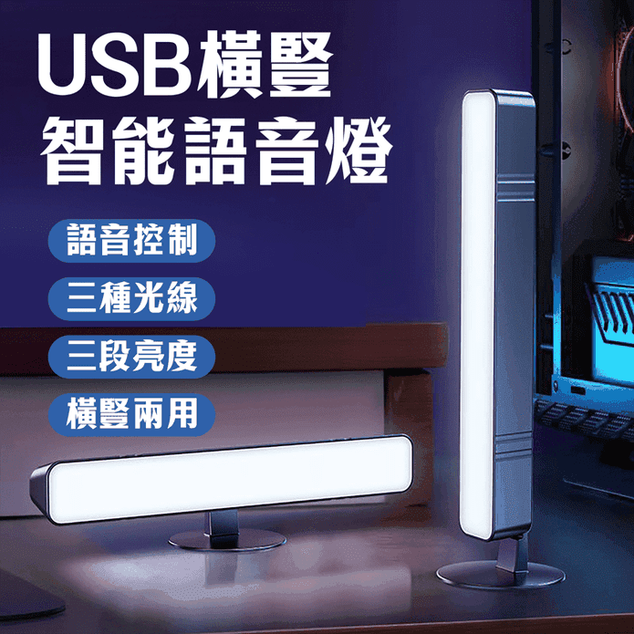 USB橫豎智能語音燈小夜燈