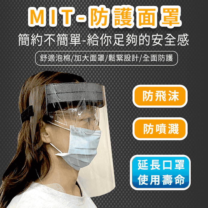 MIT全面防飛沫防疫面罩