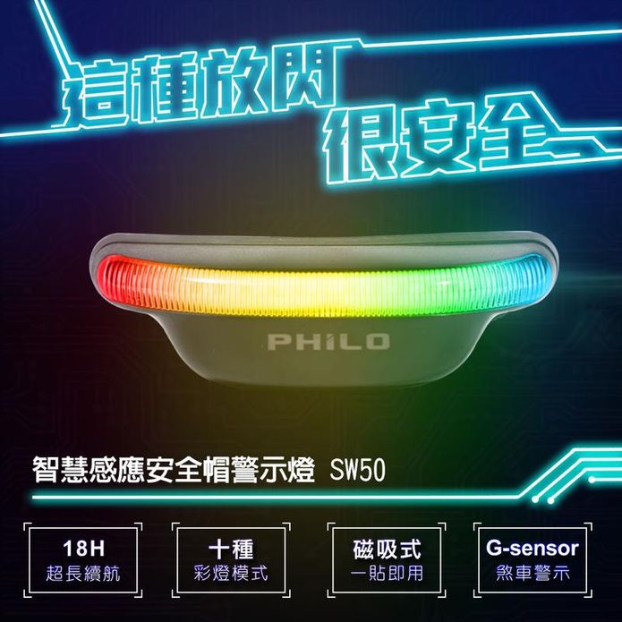 【Philo飛樂】SW50智慧感應 安全帽行車警示燈 警示燈