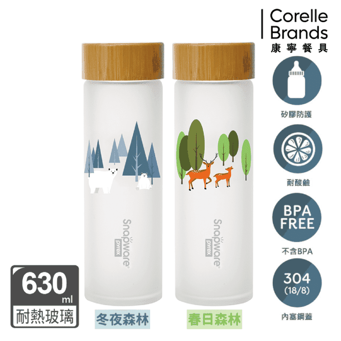 【康寧餐具】耐熱玻璃水瓶630ml-兩款可選