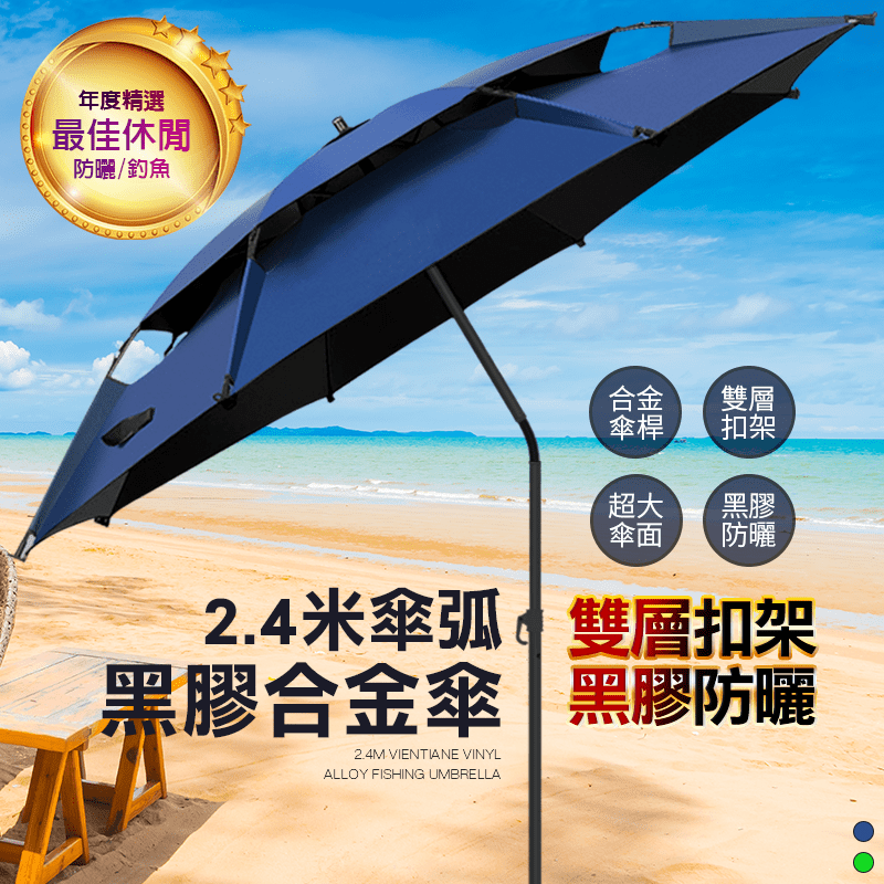 頂級黑膠雙層超大傘