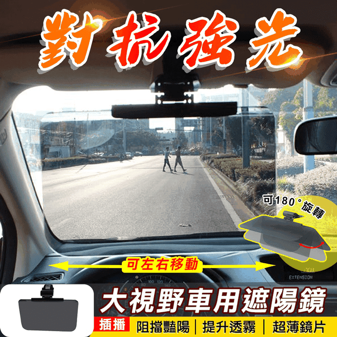 大視野車用防眩光遮陽鏡