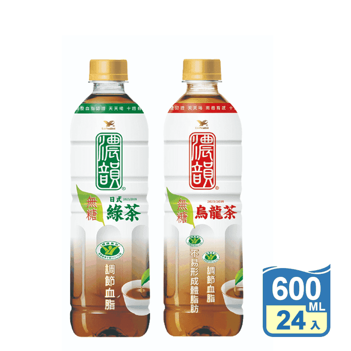 【統一】濃韻日式綠茶/烏龍茶600ml (24瓶/箱) 濃韻烏龍茶 飲料 罐裝茶