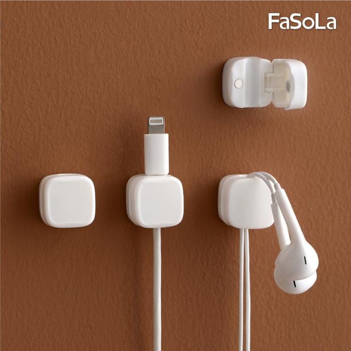 【FaSoLa】免打孔磁吸式理線器(6個/入) 集線器 整線器 電線固定器
