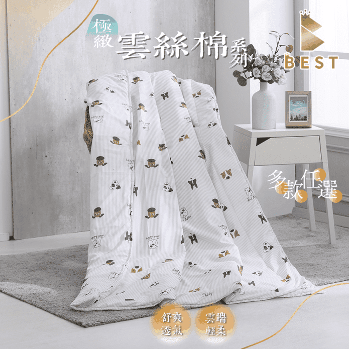 【BEST】臺灣製雲絲棉被5X6尺 親膚鋪棉涼被 空調被 涼感被 蓋毯 棉被