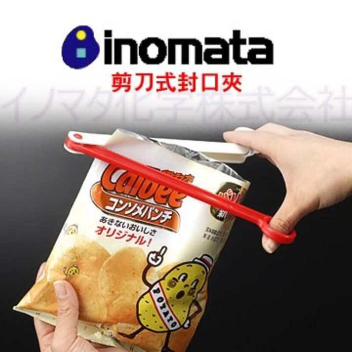 【日本INOMATA】一秒鎖住新鮮加長剪刀式封口夾
