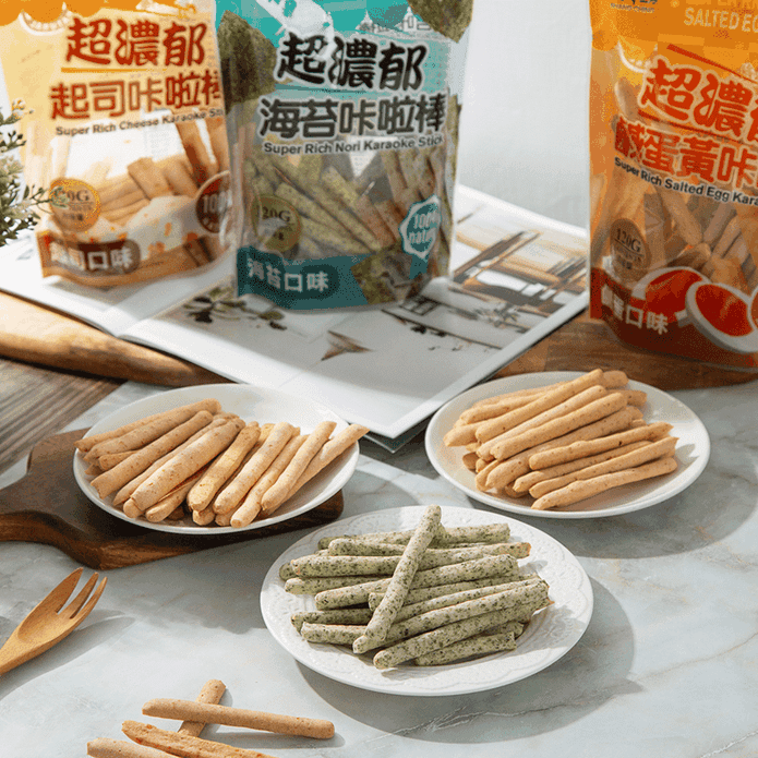 【臺灣上青】超濃鬱咔啦棒120g 起司／鹹蛋黃／海苔