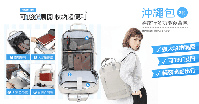 輕旅行多功能後背包