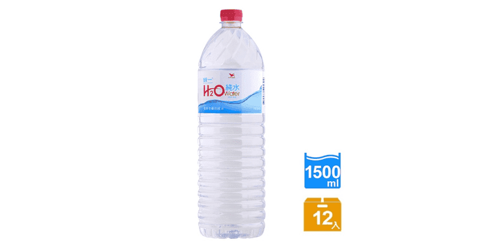 H2O water純水1500ml