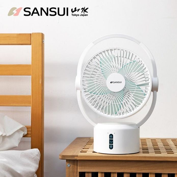 【SANSUI 山水】9吋美型移動智慧驅蚊循環充電式風扇(SDF-0915)